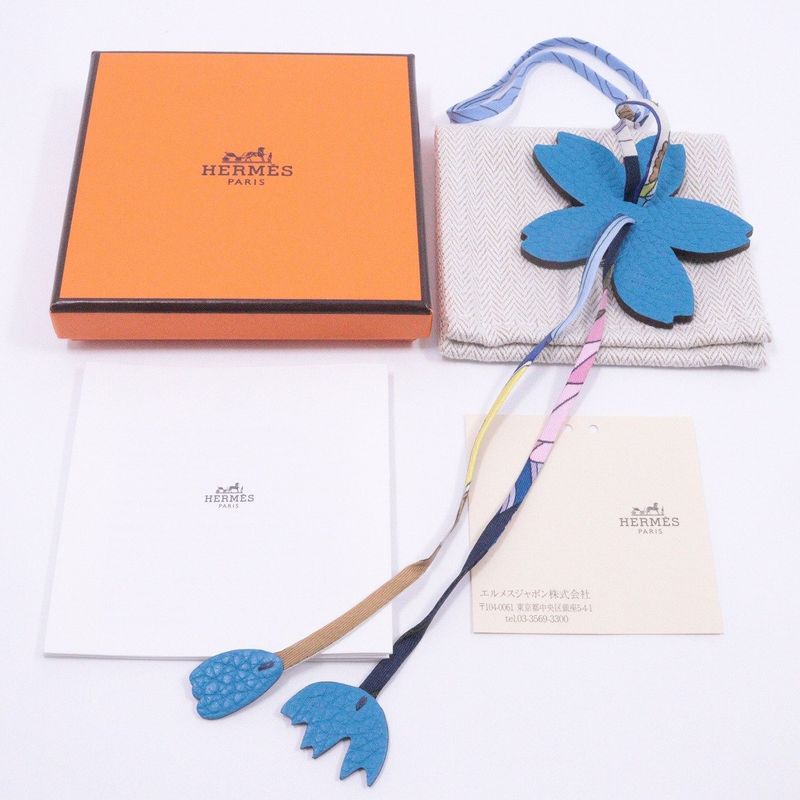 Hermes Petite Ash Charm Cherry Blossom Blue [ioki Blue Size
