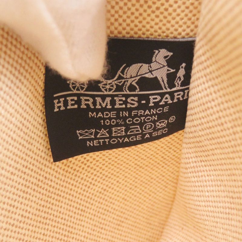 HERMES New Yachting PM Cotton Beige Pouch 0158 HERMES
