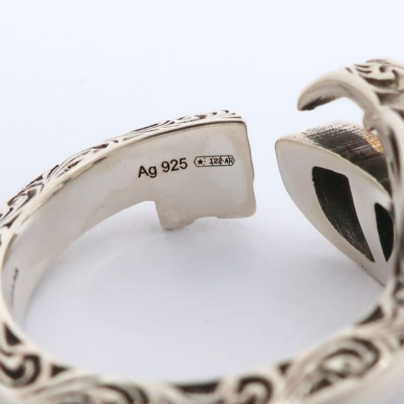 GUCCI Double G Key-ring 627760 J8400 0701 Silver-925 No 13 Women's 5.6g Ring