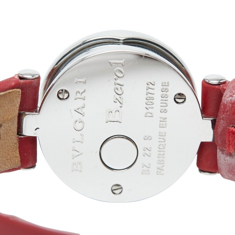 BVLGARI BVLGARI B-zero One Red Shell Bz22s Silver Red Stainless Steel Ladies