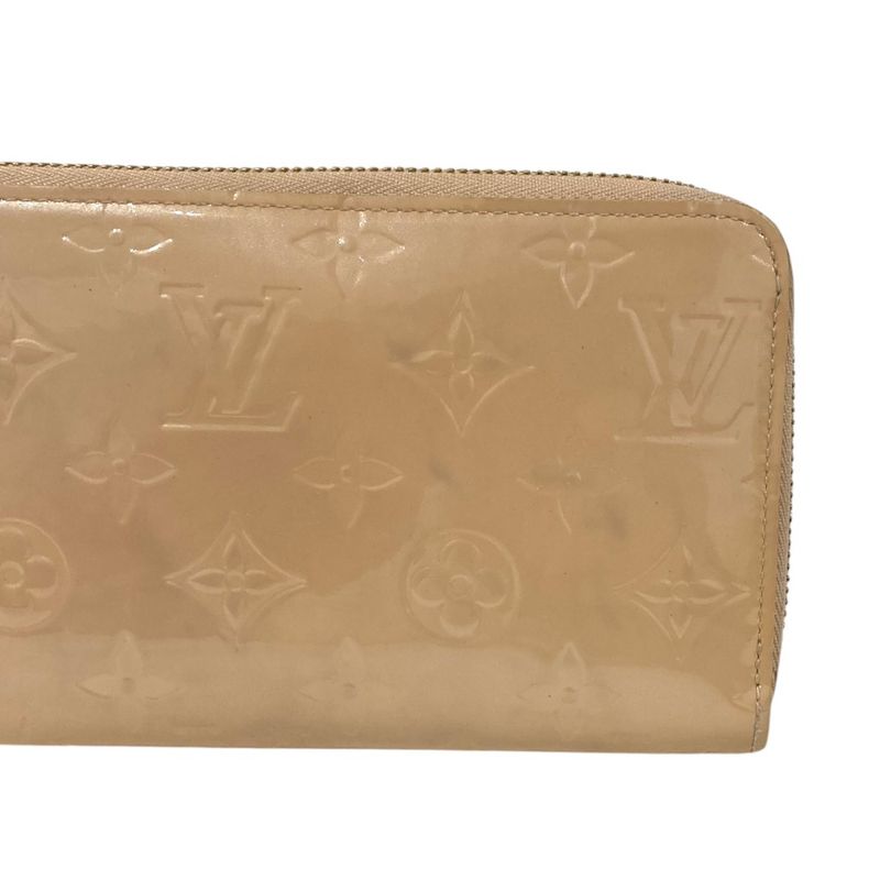 Louis Vuitton Monogram Vernis Zippy Wallet Long Wallet M61380 Beige Ladies Used
