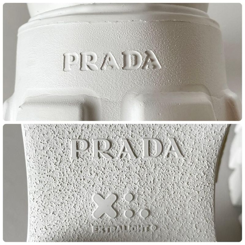 Prada Monolith Brushed Leather Loafers 6.5 White