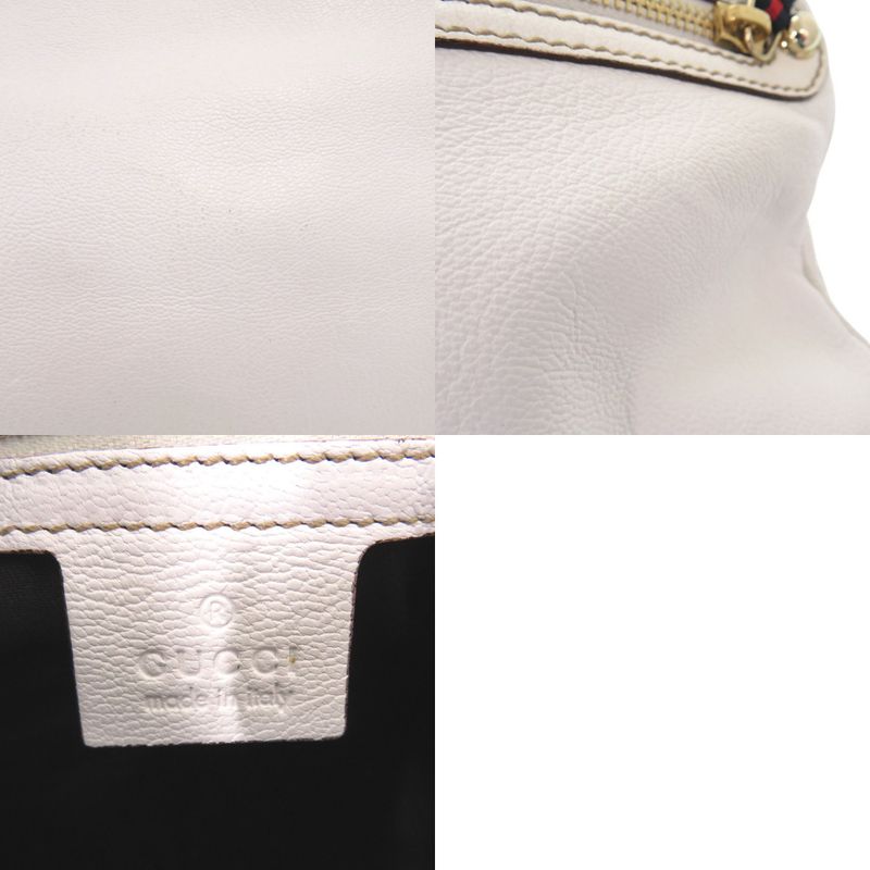 GUCCI Sherry Line Chain Shoulder Bag 154392 Leather White 0852 GUCCI