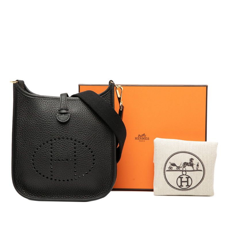 HERMES Evelyne TPM Black Taurillon Clemence Women's HERMES