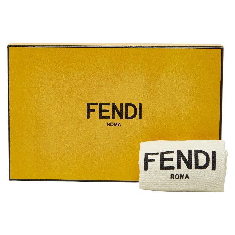 FENDI Monster- Bag Charm Key Holder Yellow- Black Fa- Leather Women's FENDI