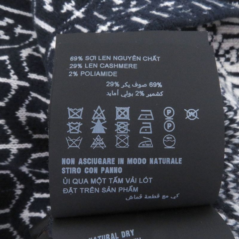 PRADA 21AW Umb258 Virgin Wool Cashmere All Over Pattern Triangle Logo Long