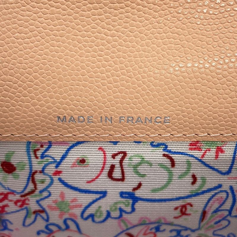 Chanel Card Case Quilted CC Logo Caviar Leather Business