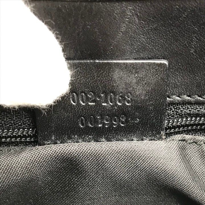 Gucci GG Canvas Jackie Mini Hand Bag Shoulder Black Leather Bag