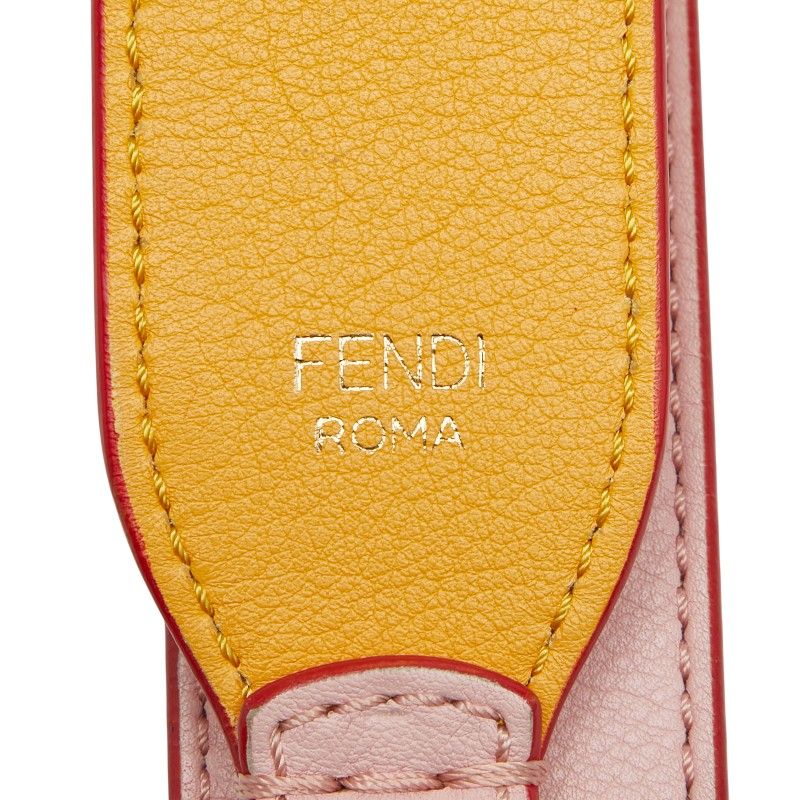 FENDI Strap Yue - Long Logo Pink Yellow - Leather Women's FENDI