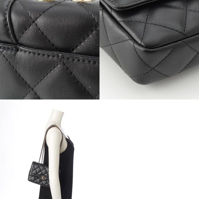 CHANEL Matelasse Lambskin Mini Flap Chain Shoulder Bag Random Number As5048