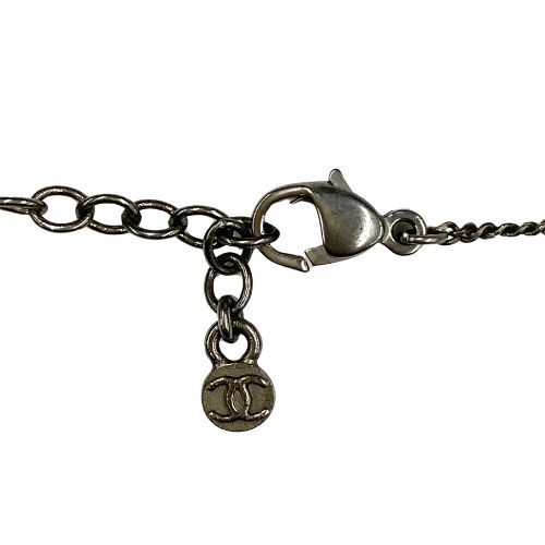 Chanel Necklace CC Logo Gripois Rhinestone Pendant Vintage