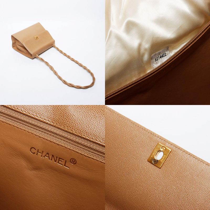 Chanel Shoulder Bag CC Logo Caviar Leather