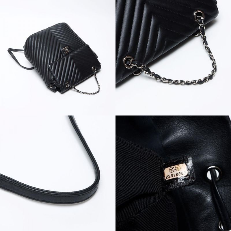 Chanel Backpack CC Logo Stitch Chevron