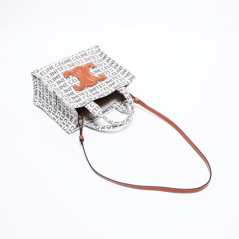 Celine Handbag Logo 2-Way Small Cabas Thais Textile