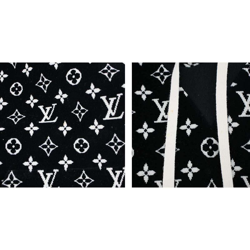 Louis Vuitton 23SS Monogram Taua Ring Velvet Hoodie Parka- RC3 Fost11 Black S