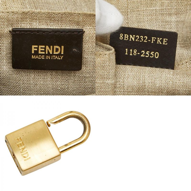 FENDI Selleria 8bn232 Red Brown Leather Ladies FENDI