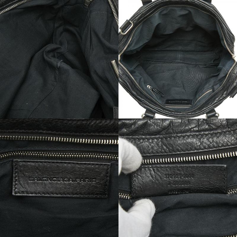 BALENCIAGA Briefcase Shoulder Bag 2WAY Black Leather Men's BALENCIAGA