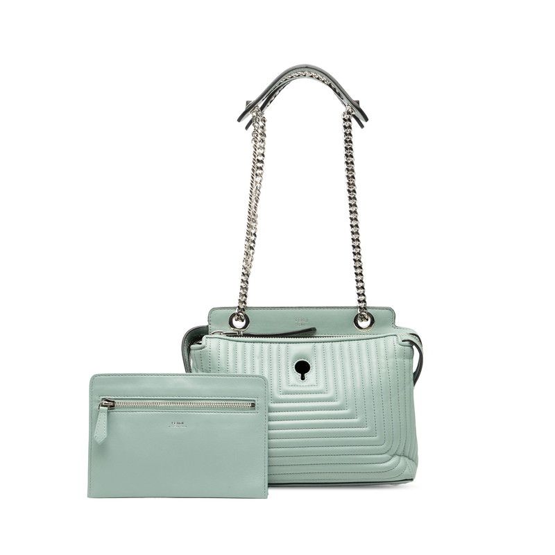 Fendicom Click Chain Shoulder Bag 8bn299 Light Blue-leather Women's FENDI