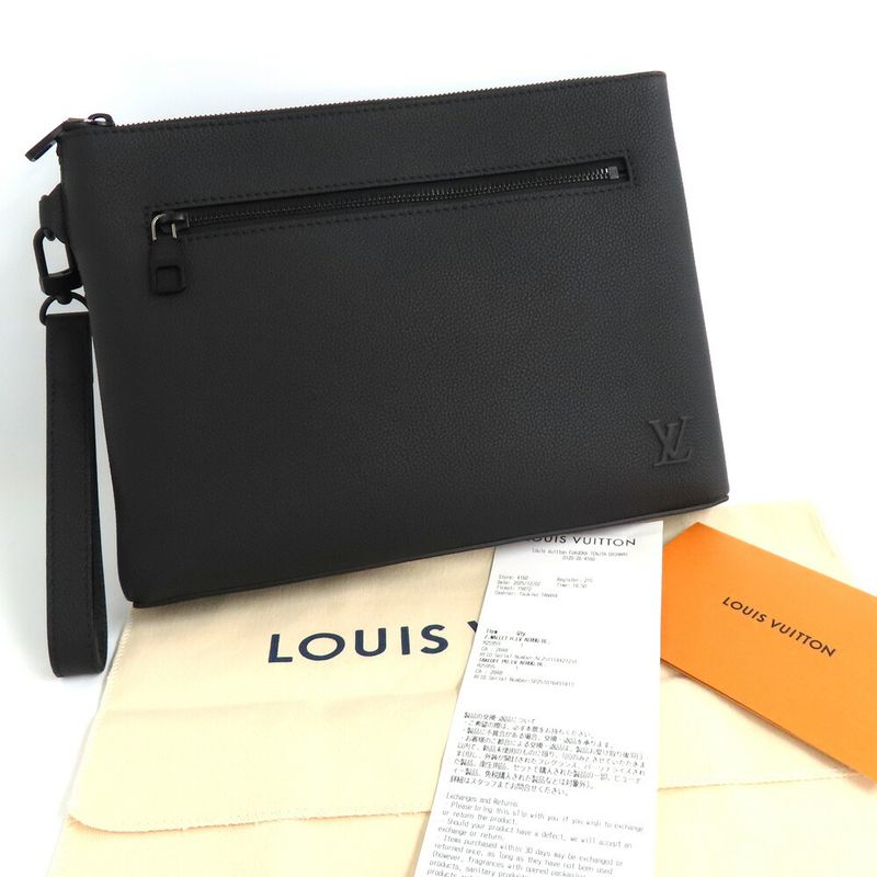 Louis Vuitton Anagram Takeoff Pouch M25955 Black Men's
