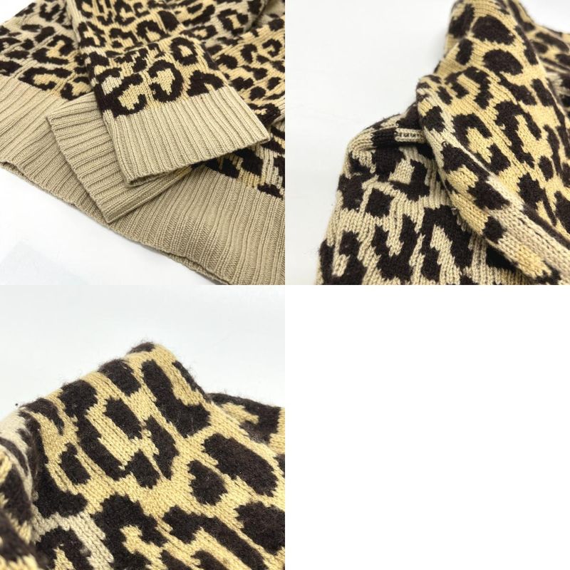 Christian Dior Sweater Leopard Print 154 S02 Am006 Cashmere Brown