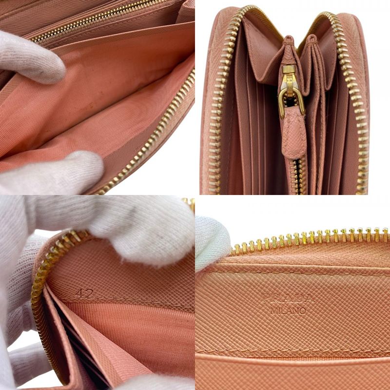 Prada 1 Ml506 Long Wallet Pink Ladies
