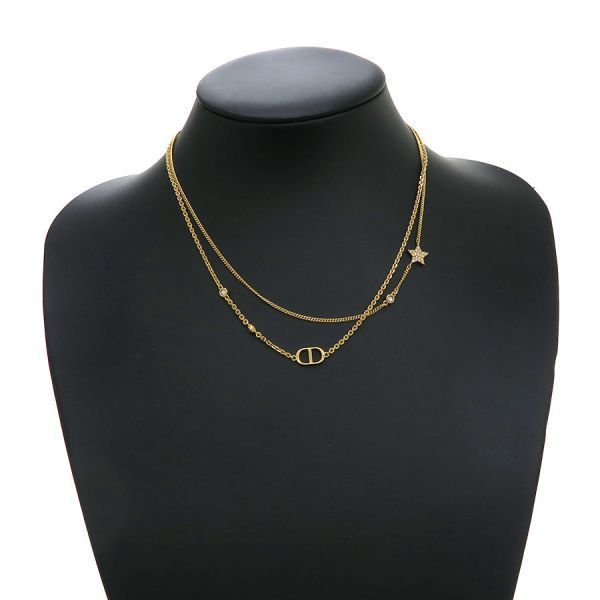 Christian Dior Petit CD Double Necklace N1155 Pmtcy d301