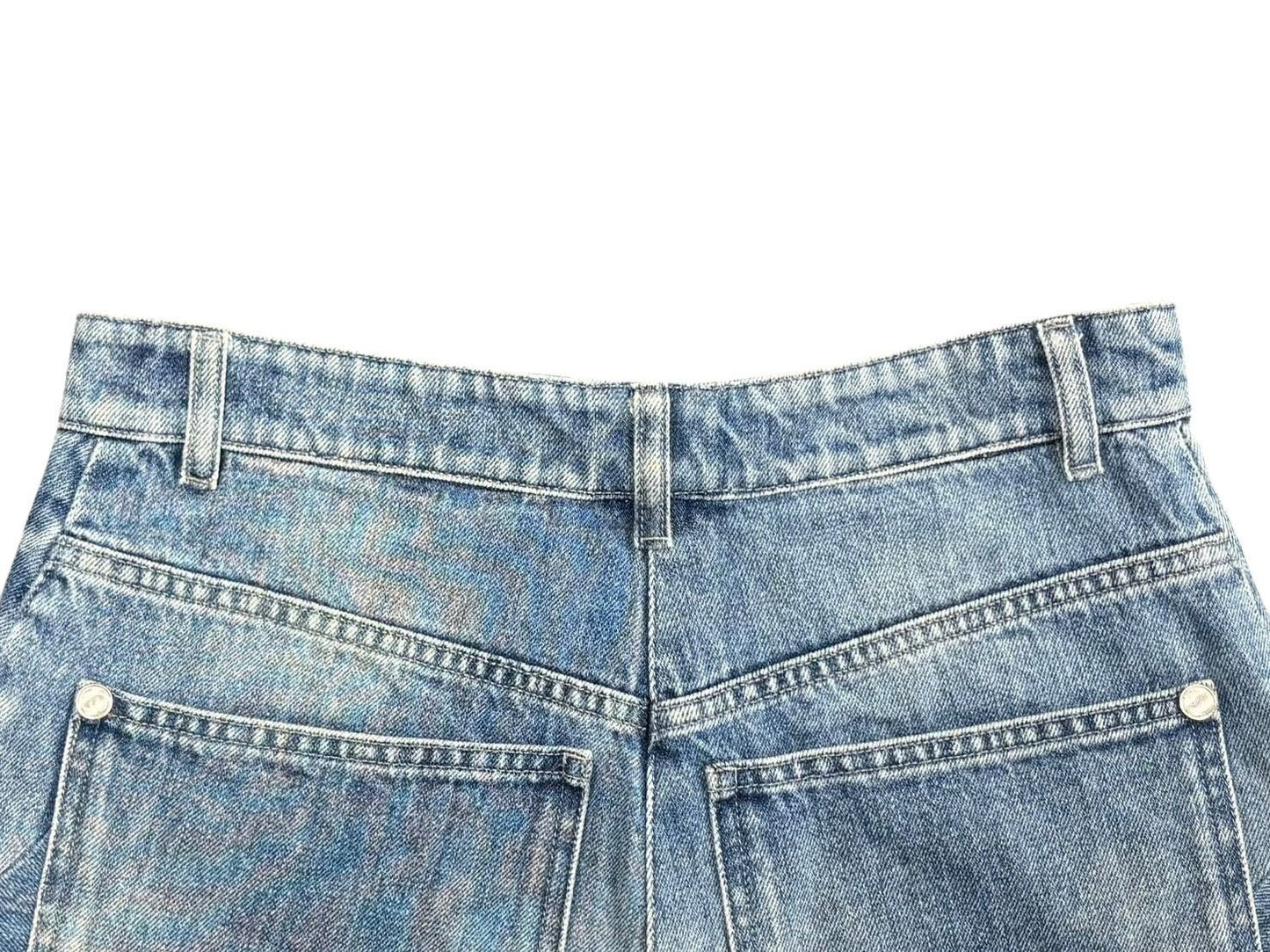 Chanel Denim Shorts CC Logo Indigo Blue — view 8