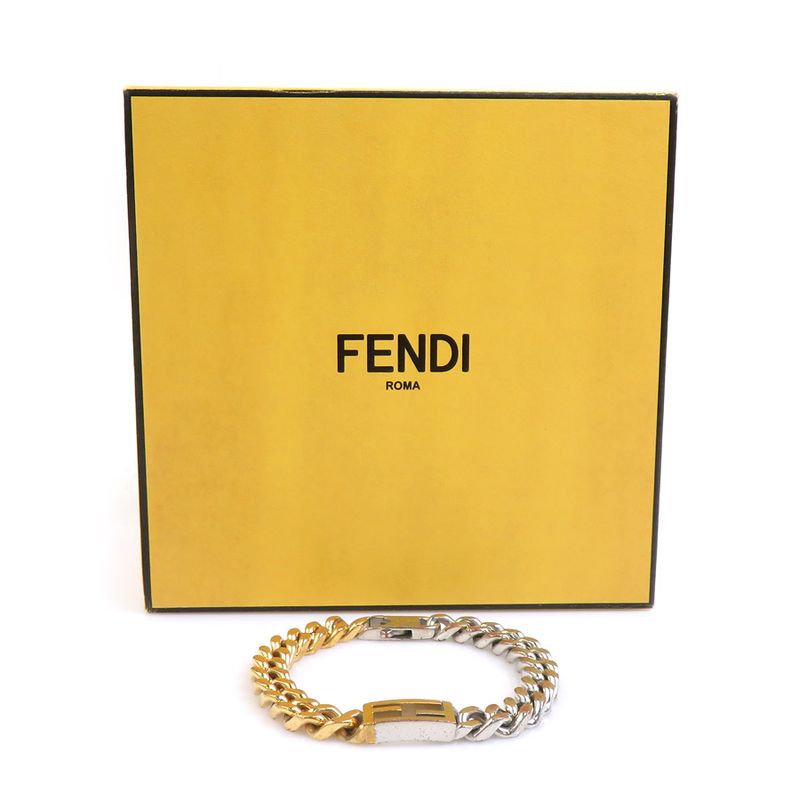 Fendi Chain-Link Gold and Silver Bracelet