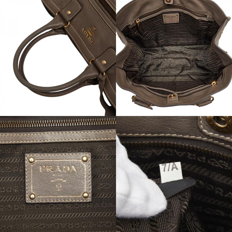 Prada Tote Grey Leather