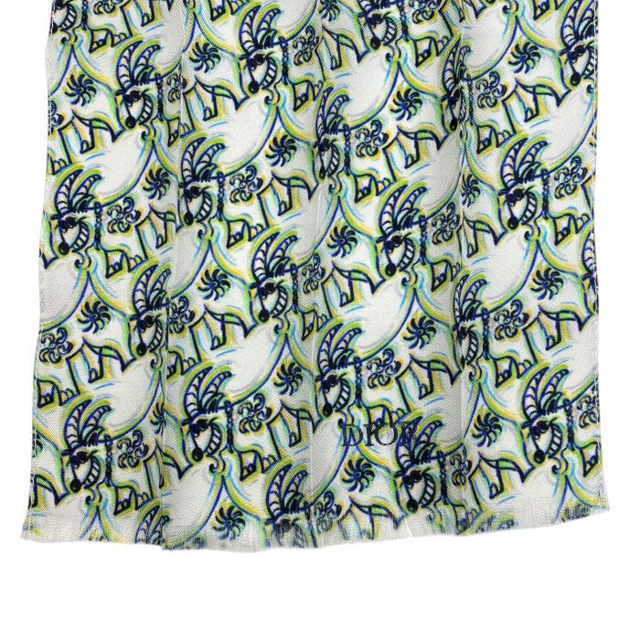 Dior Scarf Twill Scarf Silk Twill White Christian