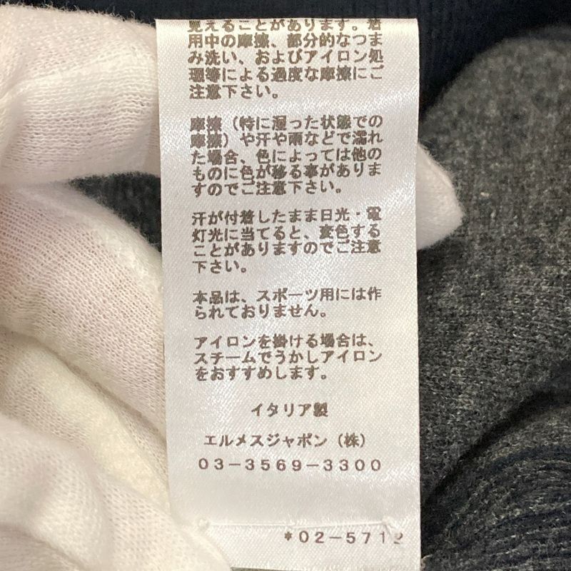 Hermes H Pattern Cashmere Knit Sweater M Navy Gray
