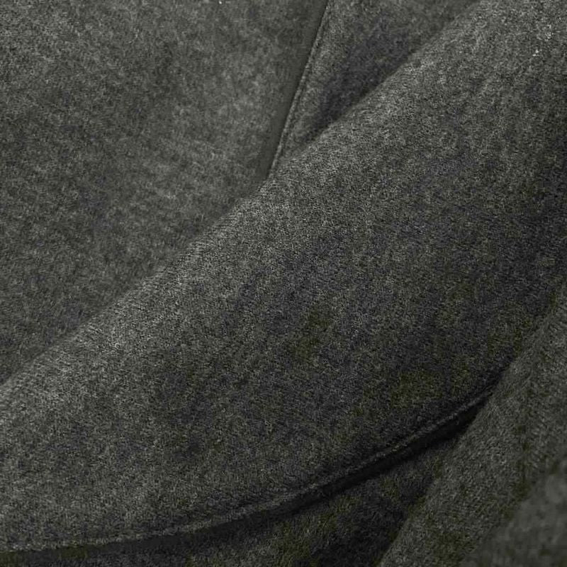 Celine Gown Coat Long Length Raglan Logo Embroidery with Belt Wool M Gray