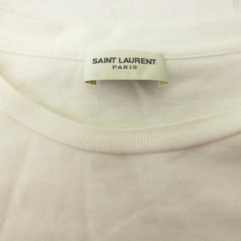 Saint Laurent Paris T-Shirt Logo Print Short Sleeve S White