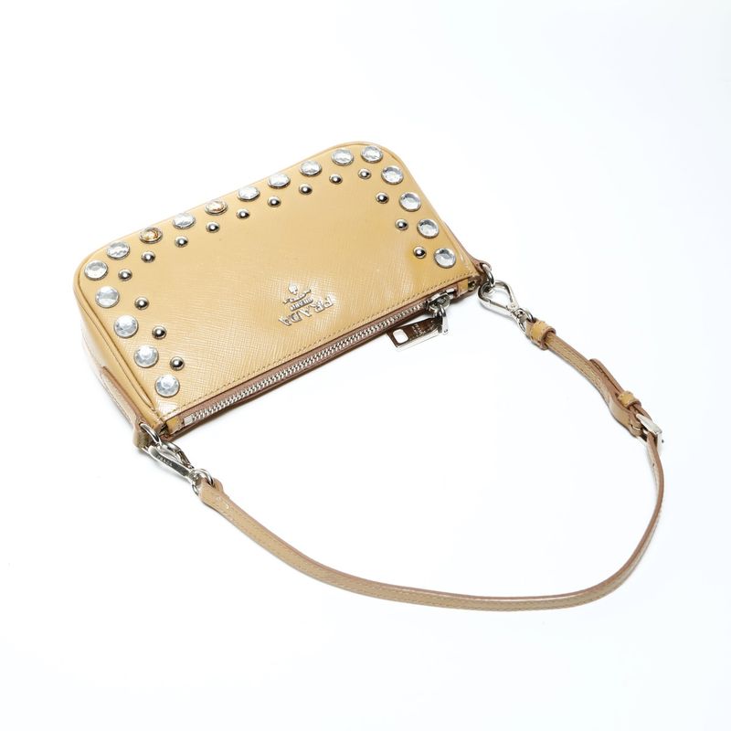 Prada Shoulder Bag Bijoux Patent Leather Pouch