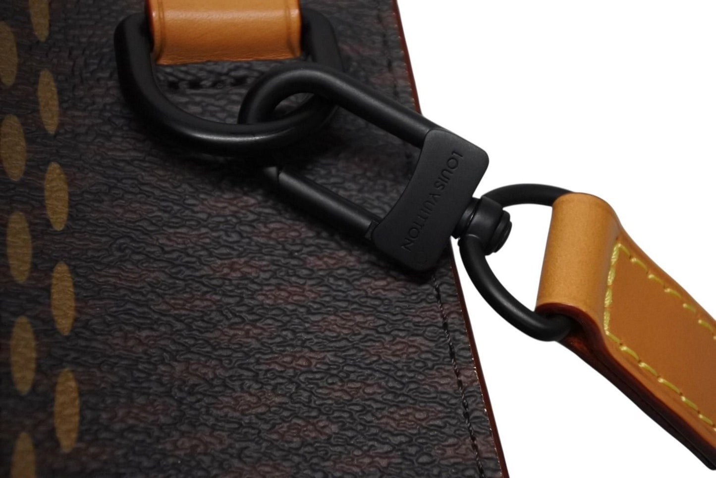 Louis Vuitton NIGO Damier Giant Tote Bag Brown Beige Vachetta Leather Black — view 8