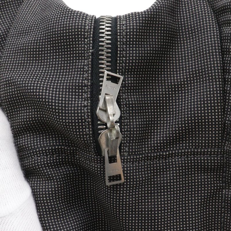 Hermes Her Line GM Nylon Canvas Gray Tote