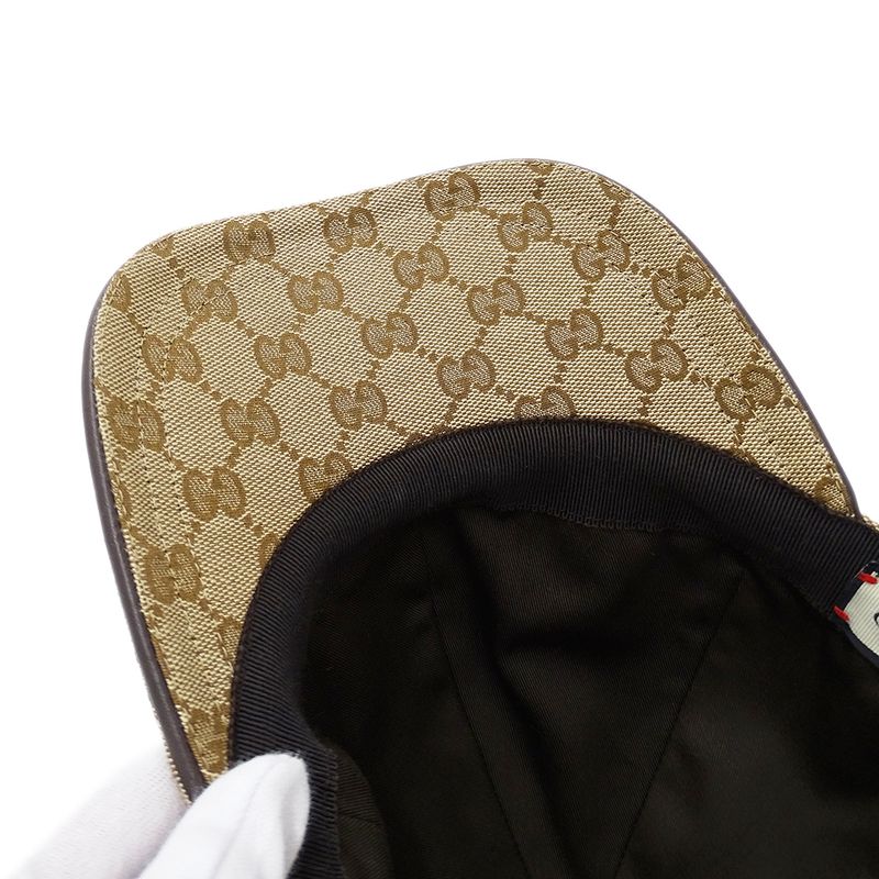 Gucci Cap Web Striped GG Canvas Baseball Cap Beige Brown