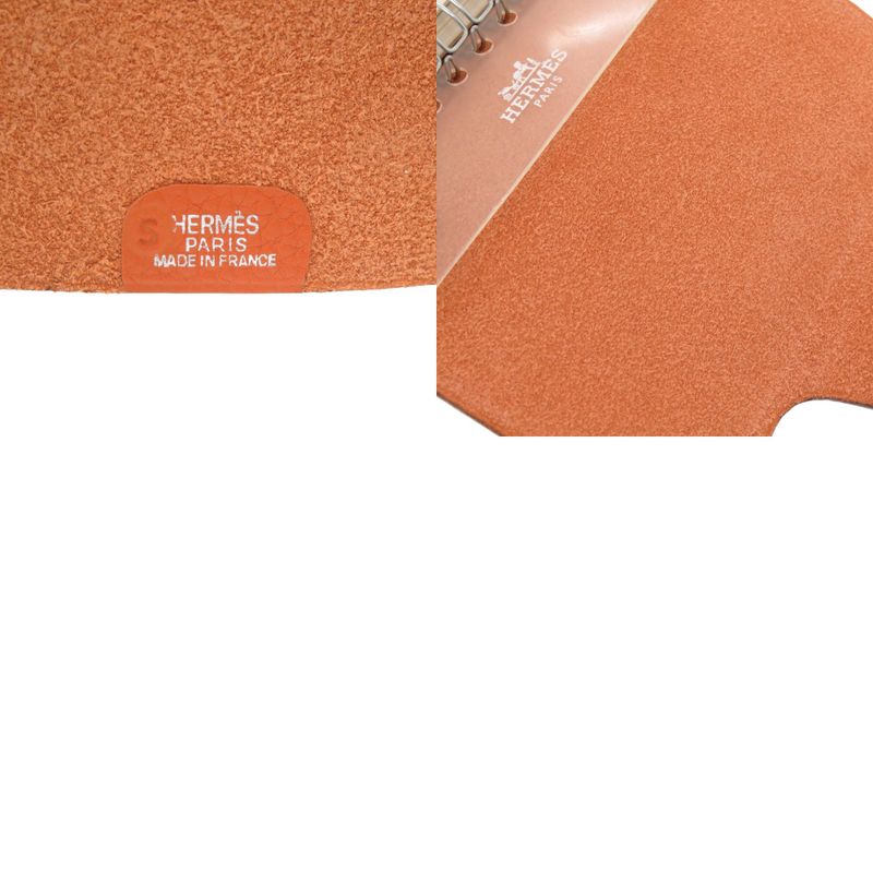 Hermes Ulysse Mini Togo Orange Notebook Cover Silver