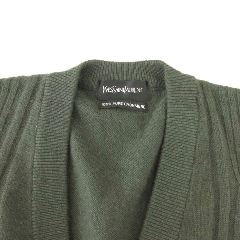 Saint Laurent Yves Vintage Cashmere Cardigan M Green