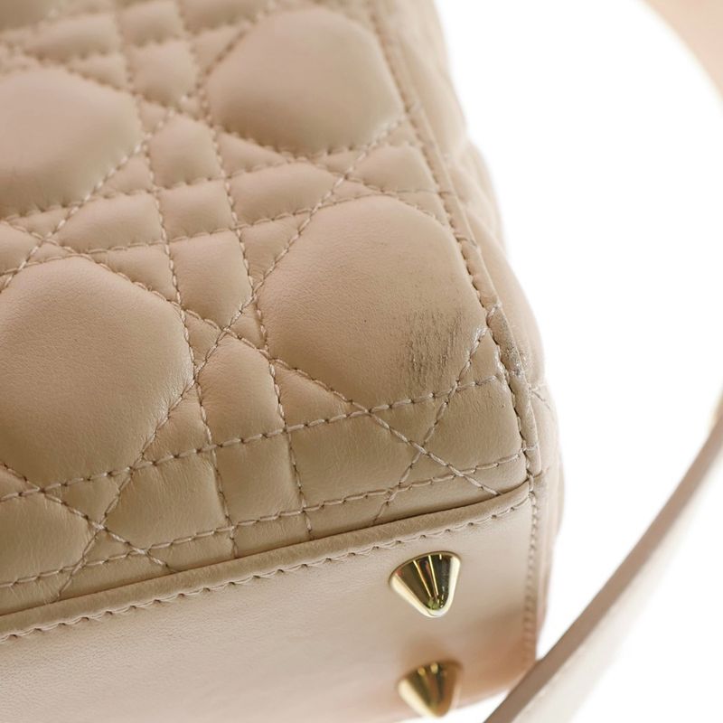 Dior Christian Myabcdior Cannage Small 2-Way Bag Handbag Baby Pink