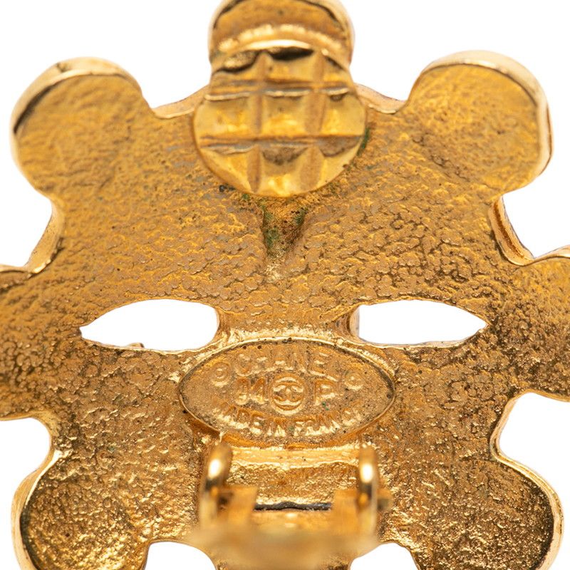 Chanel Coco Mark Vintage Gold Plated Earrings
