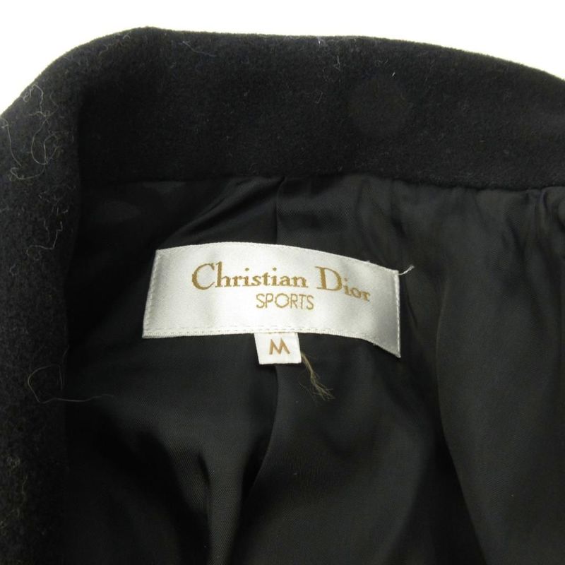 Christian Dior Sport Vintage T-Shirt Jacket Black Leather Full Back Logo