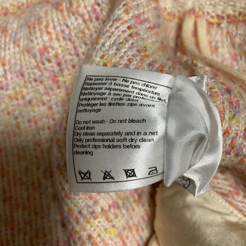 Chanel Tweed Skirt 36 Pink