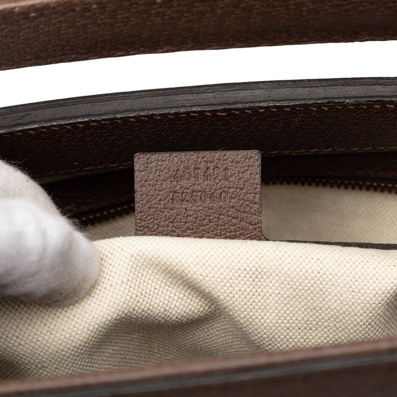 Gucci GG Supreme Shoulder Bag Tote Beige Brown Leather