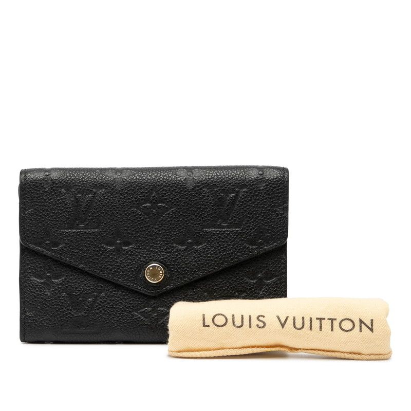 Louis Vuitton Monogram Empreinte Portefeuille Curies Noir Black Leather