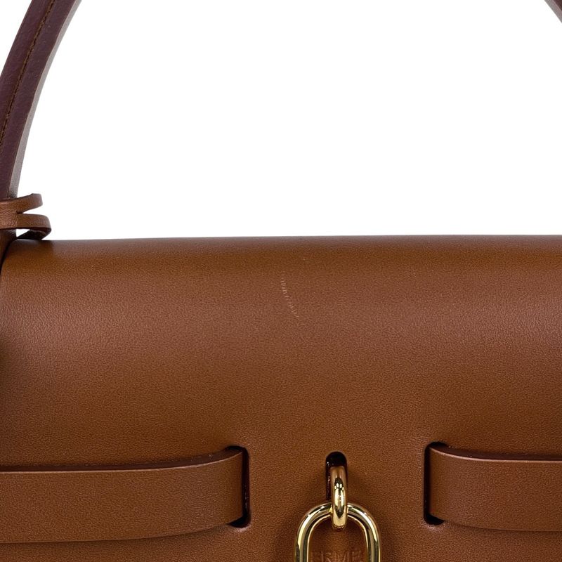 Hermes Herbag Zip PM 2-Way Shoulder Bag Chaine D'ancre Toile Ash