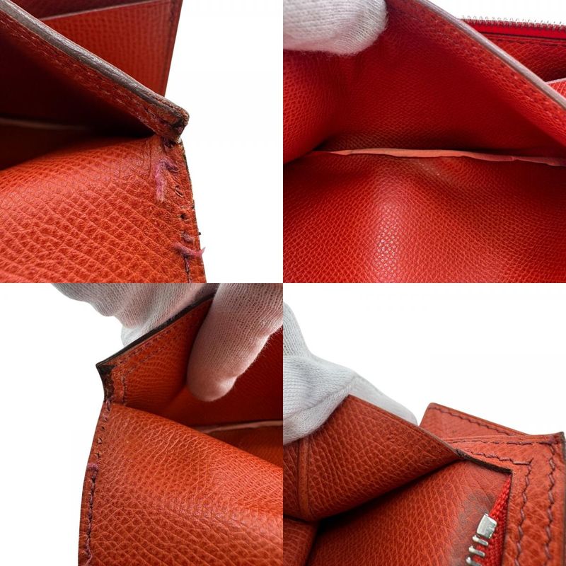 Hermes Long Wallet Trifold Bearn Dupri Orange