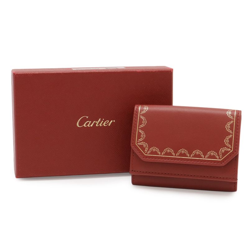 Cartier Garland de Compact Wallet Trifold Leather