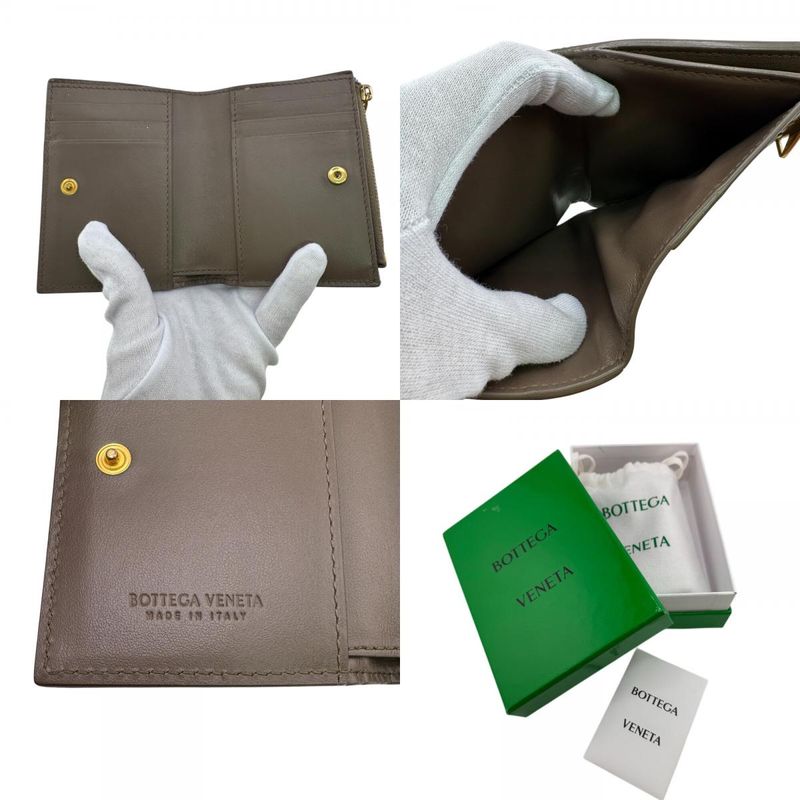 Bottega Veneta Compact Wallet Bifold Brown
