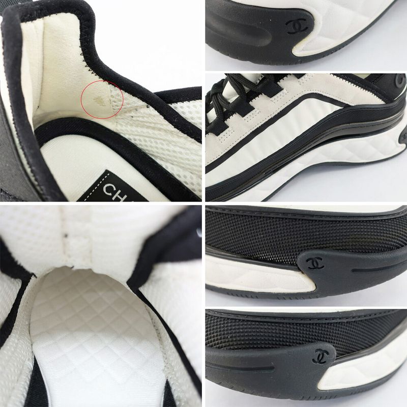 Chanel Sneakers 43 Approx White Black Coco
